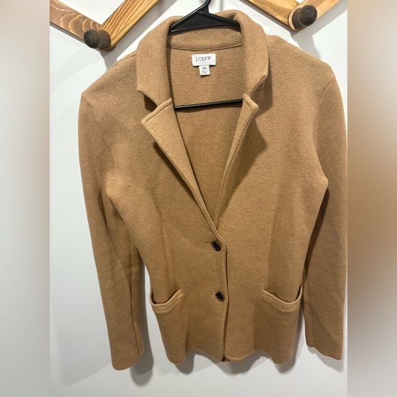 J. Crew Women's Camel Sweater Blazer - Picture 2 of 5